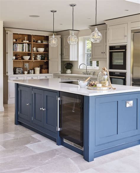 blue shaker kitchen cabinets